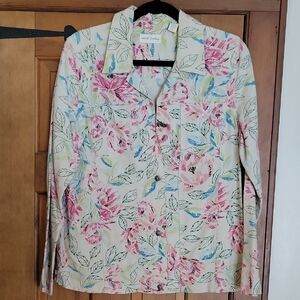 MARSH LANDING Beaded Southern Floral Linen Jacket